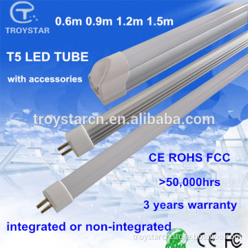 CE ROHS FCC 110lm/w integrated 13w 900mm 3ft led t5 tube